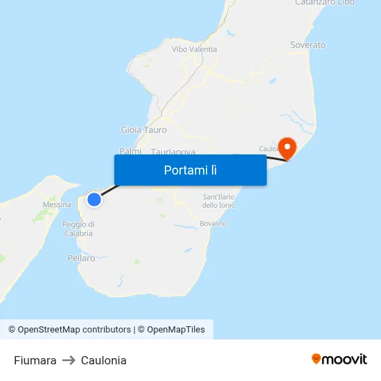 Fiumara to Caulonia map