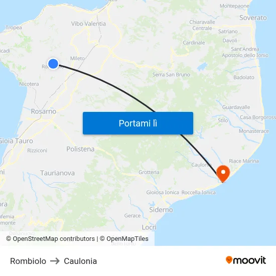 Rombiolo to Caulonia map