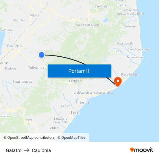 Galatro to Caulonia map