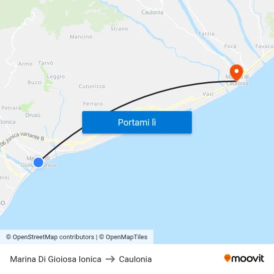 Marina Di Gioiosa Ionica to Caulonia map