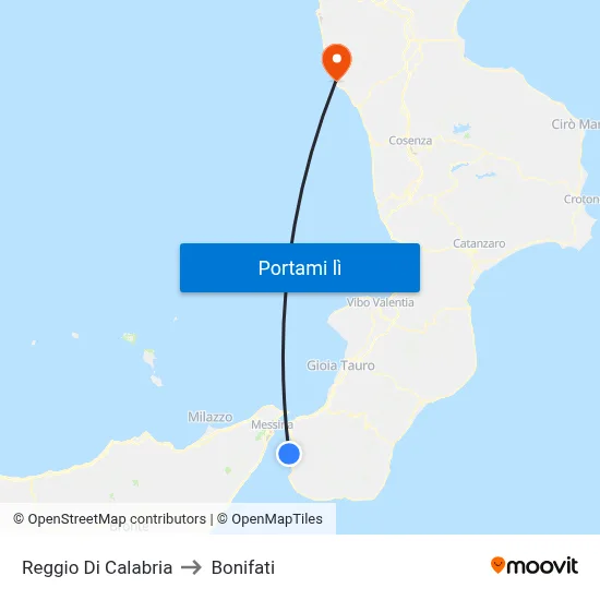 Reggio Di Calabria to Bonifati map
