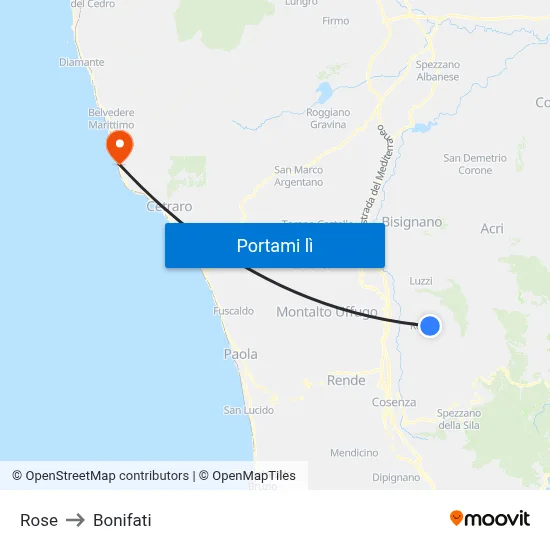 Rose to Bonifati map