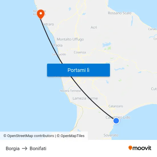 Borgia to Bonifati map