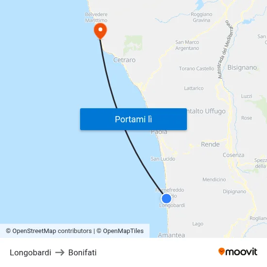Longobardi to Bonifati map