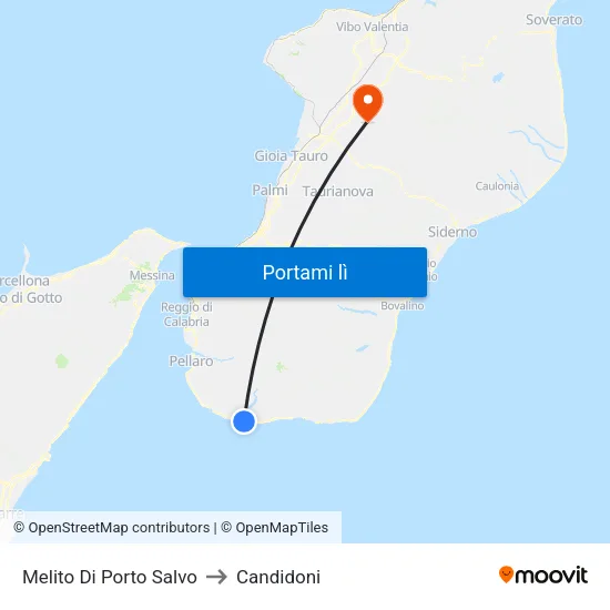 Melito Di Porto Salvo to Candidoni map