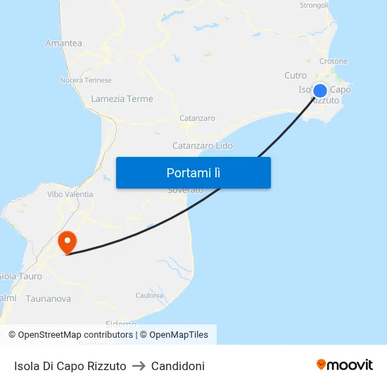 Isola Di Capo Rizzuto to Candidoni map