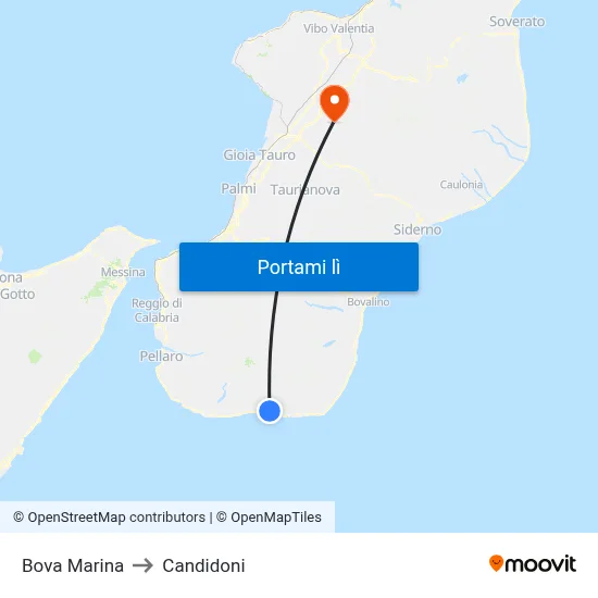 Bova Marina to Candidoni map
