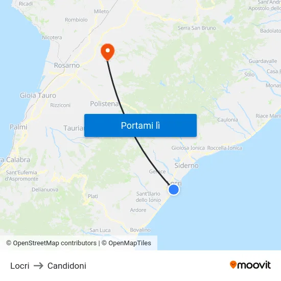 Locri to Candidoni map