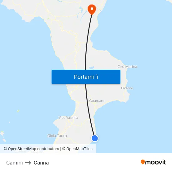 Camini to Canna map
