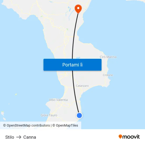 Stilo to Canna map