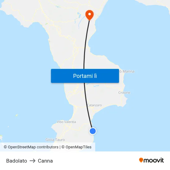 Badolato to Canna map