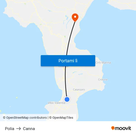 Polia to Canna map