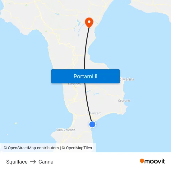 Squillace to Canna map