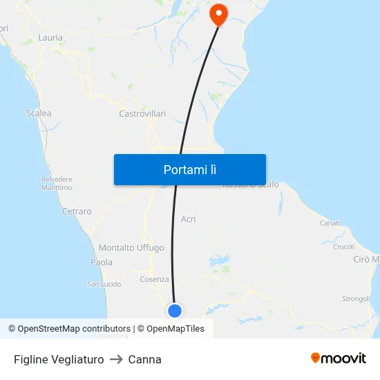 Figline Vegliaturo to Canna map