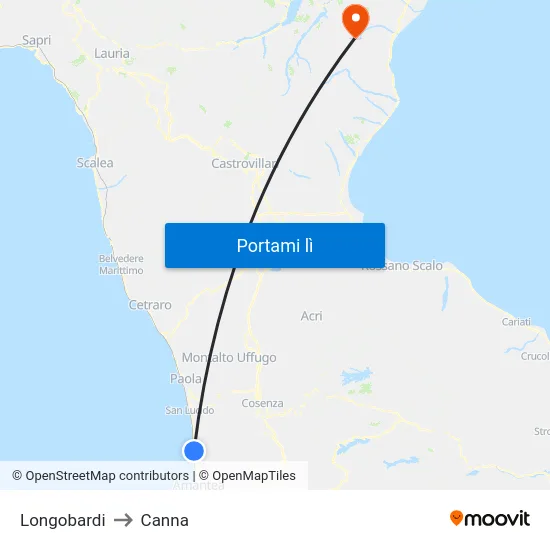 Longobardi to Canna map