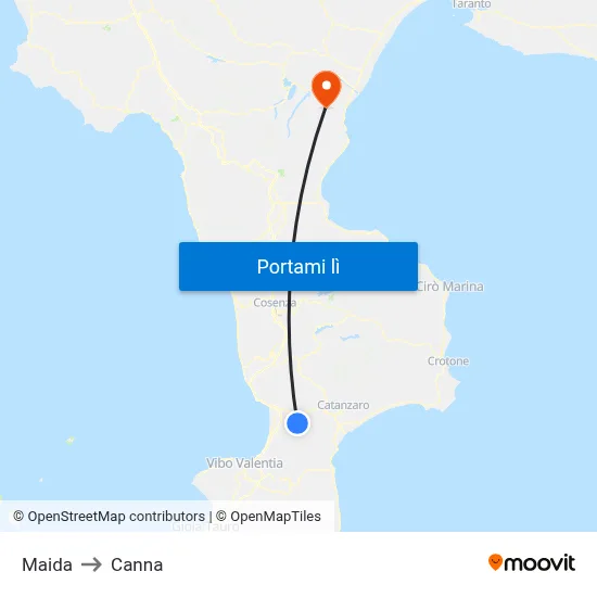 Maida to Canna map