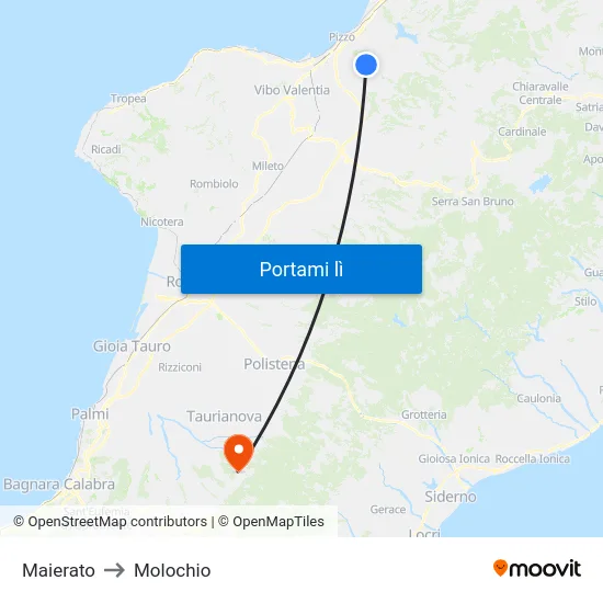 Maierato to Molochio map