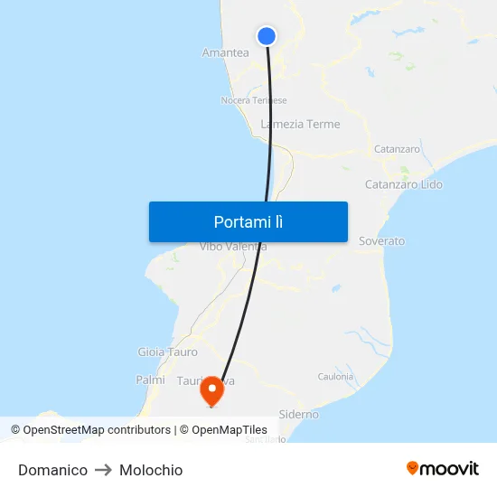 Domanico to Molochio map