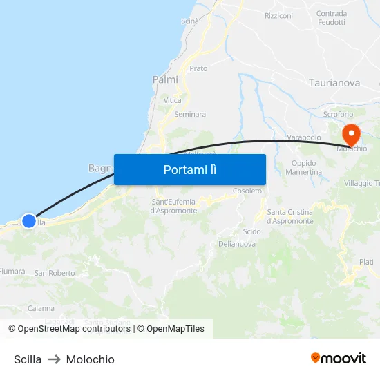 Scilla to Molochio map