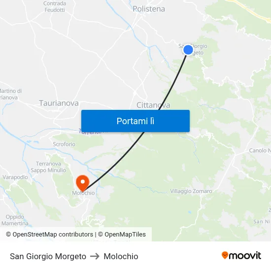 San Giorgio Morgeto to Molochio map