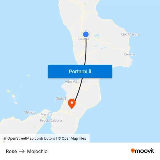 Rose to Molochio map