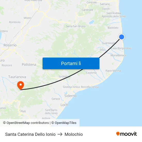 Santa Caterina Dello Ionio to Molochio map