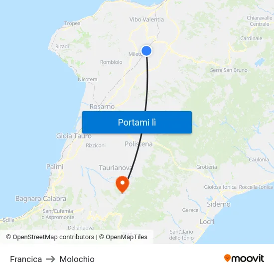 Francica to Molochio map