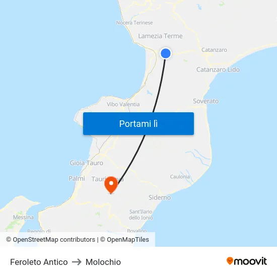 Feroleto Antico to Molochio map