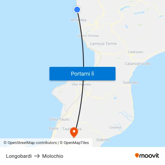 Longobardi to Molochio map