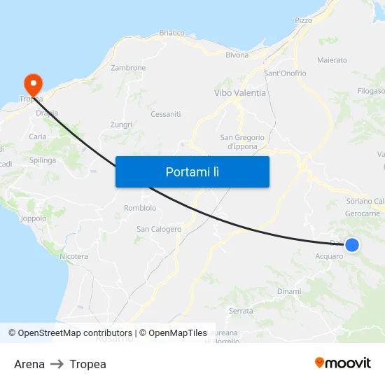 Arena to Tropea map