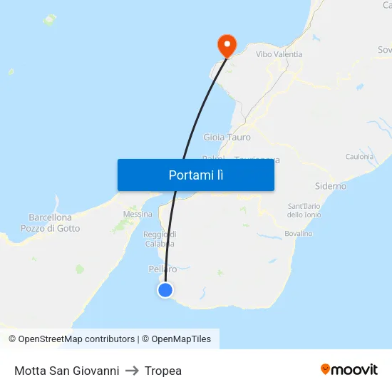 Motta San Giovanni to Tropea map