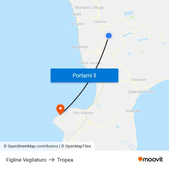 Figline Vegliaturo to Tropea map