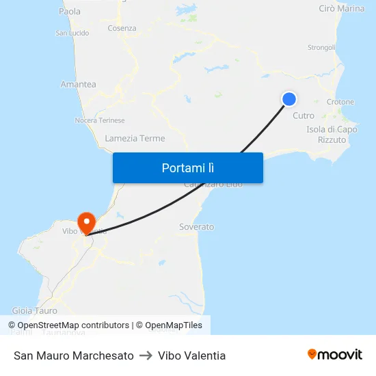 San Mauro Marchesato to Vibo Valentia map