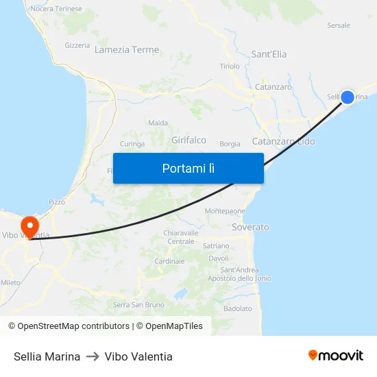 Sellia Marina to Vibo Valentia map