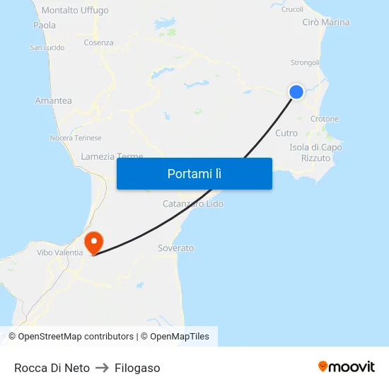 Rocca Di Neto to Filogaso map