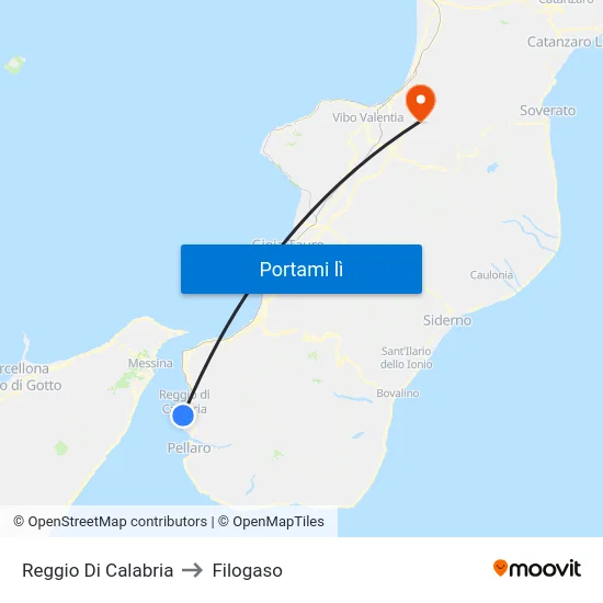 Reggio Di Calabria to Filogaso map