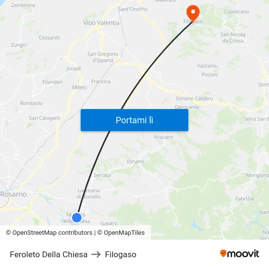 Feroleto Della Chiesa to Filogaso map