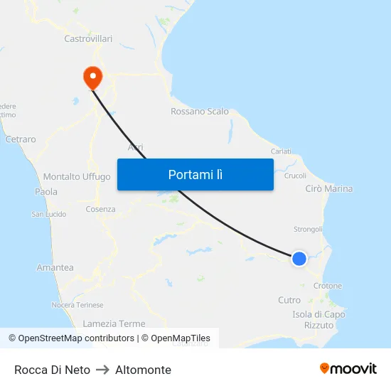 Rocca Di Neto to Altomonte map