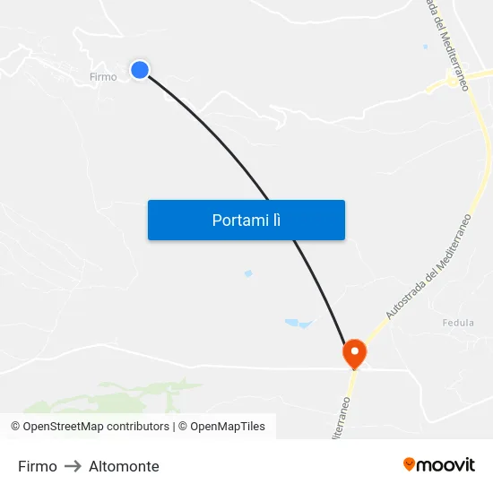 Firmo to Altomonte map