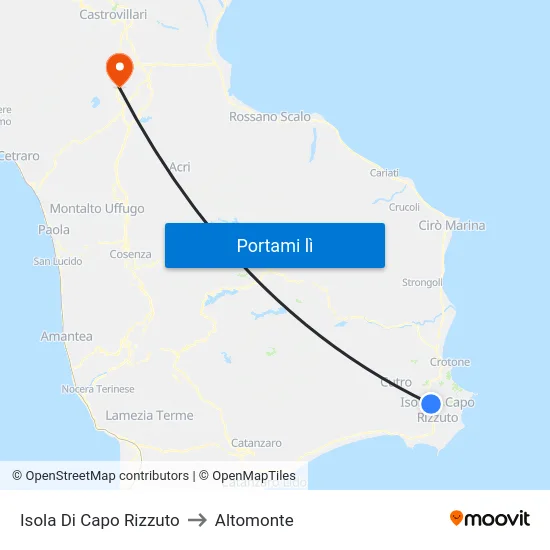 Isola Di Capo Rizzuto to Altomonte map
