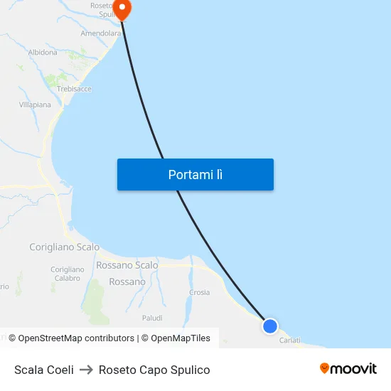 Scala Coeli to Roseto Capo Spulico map