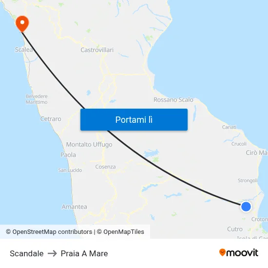 Scandale to Praia A Mare map