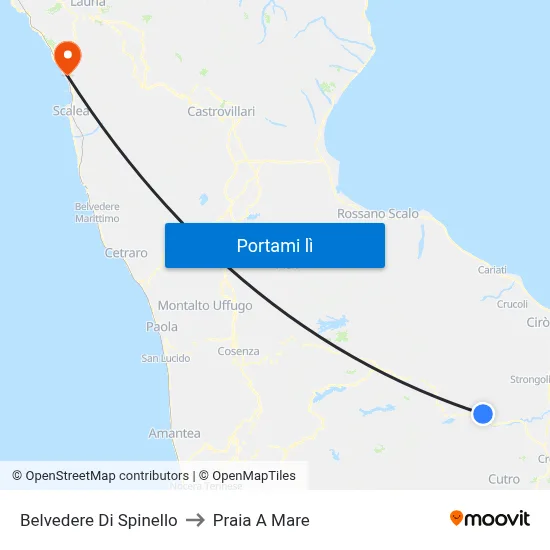 Belvedere Di Spinello to Praia A Mare map