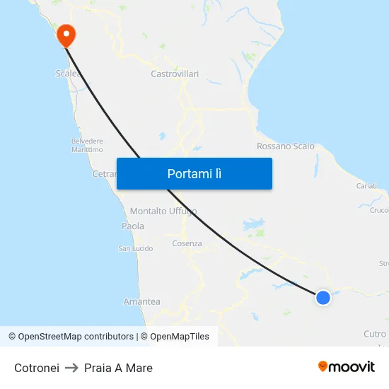 Cotronei to Praia A Mare map