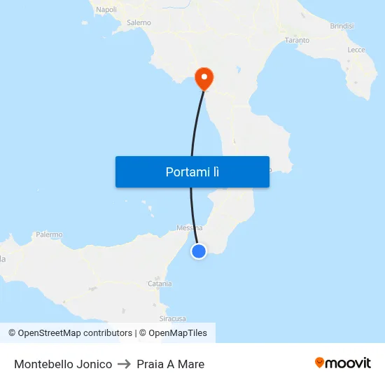Montebello Jonico to Praia A Mare map