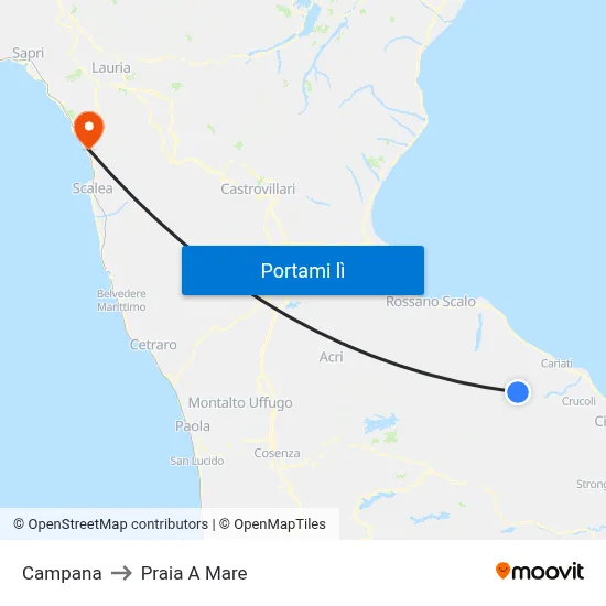 Campana to Praia A Mare map