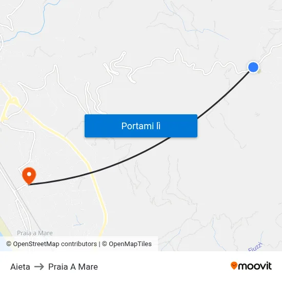 Aieta to Praia A Mare map