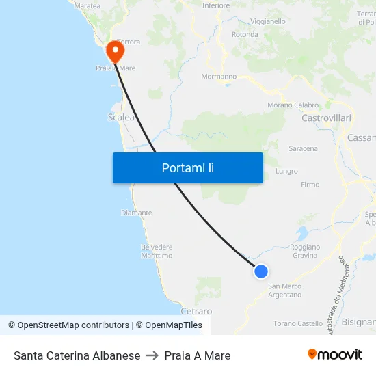 Santa Caterina Albanese to Praia A Mare map