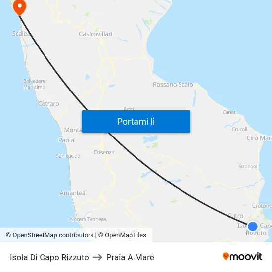 Isola Di Capo Rizzuto to Praia A Mare map