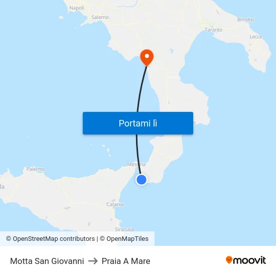 Motta San Giovanni to Praia A Mare map